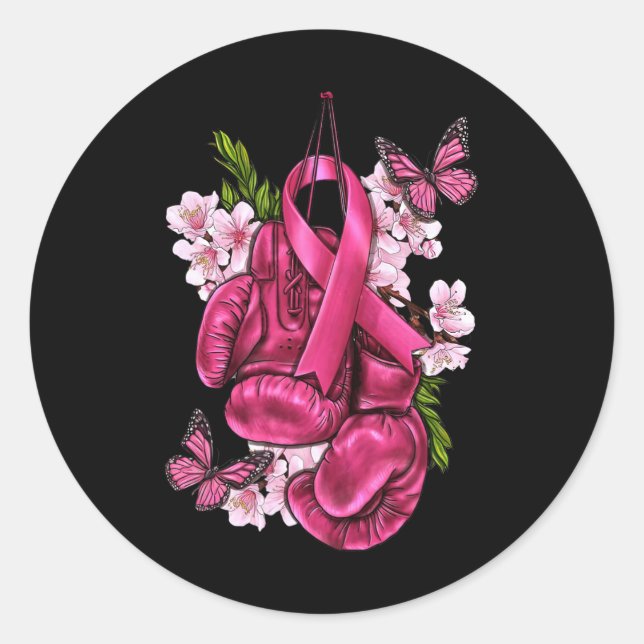 Sticker Rond Lutter Contre le cancer du sein Sensibilisation Ga (Devant)