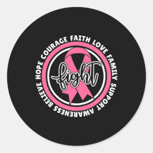 Sticker Rond Lutter contre le cancer Ruban rose Breast Cancer G