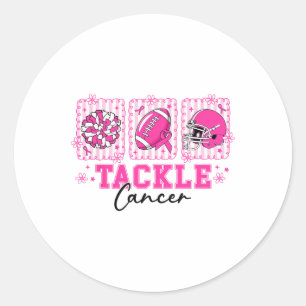 Sticker Rond Lutter contre le cancer Ruban rose Footbyll Cancer