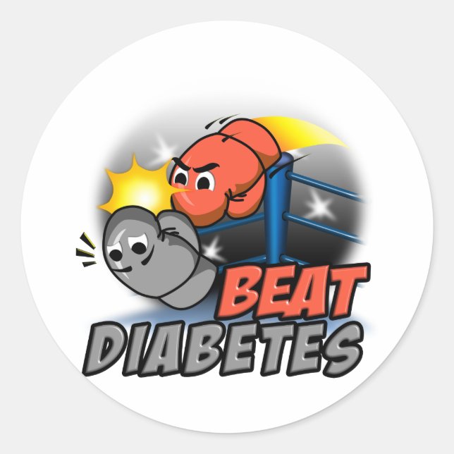Sticker Rond Lutter contre le diabète (Devant)