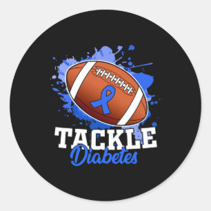Sticker Rond Lutter contre le diabète bleu Diabète Type 1 Sensi