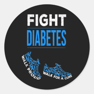 Sticker Rond Lutter Contre Le Diabète Marcher Pour Un Ruban De