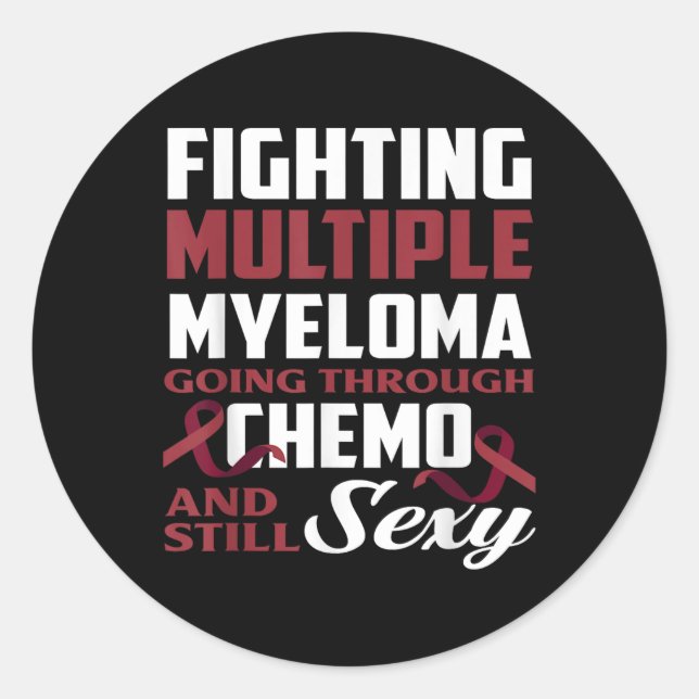 Sticker Rond Lutter contre le myélome multiple Chemo Myélome mu (Devant)