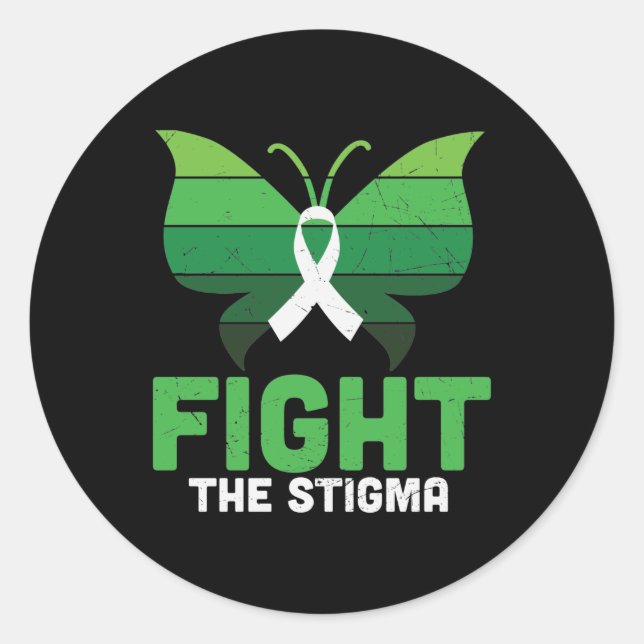 Sticker Rond Lutter contre le papillon Stigma santé mentale (Devant)