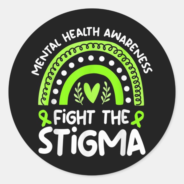 Sticker Rond Lutter Contre Le Ruban Stigma Sensibilisation À La (Devant)