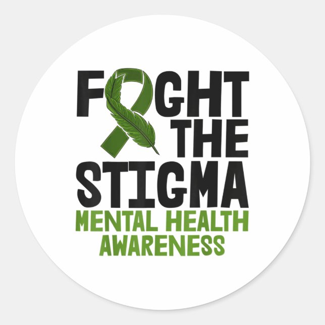 Sticker Rond Lutter contre le Ruban vert de la Stigmatisation L (Devant)
