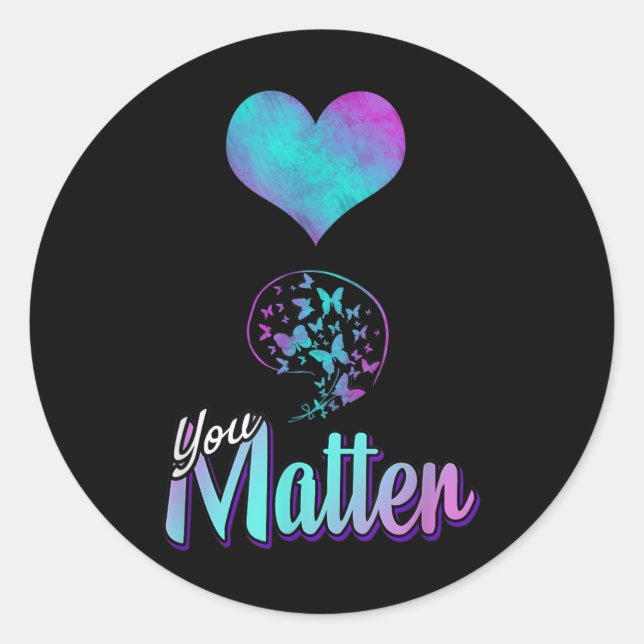 Sticker Rond Lutter contre le suicide Prévention vous (Devant)