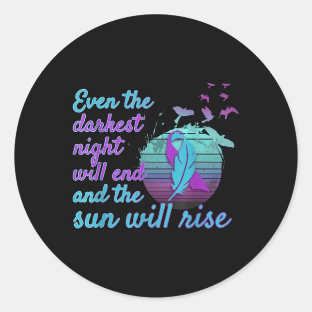 Sticker Rond Lutter contre le suicide Prévention Vous _3 (Devant)