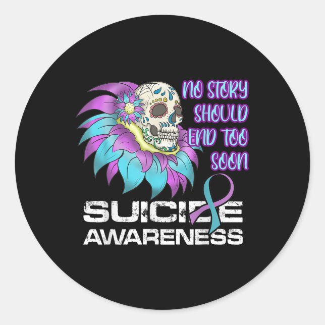 Sticker Rond Lutter contre le suicide Prévention Vous _6 (Devant)
