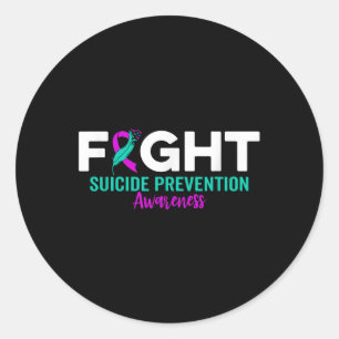 Sticker Rond Lutter contre le suicide Ribbon Depression Suicide
