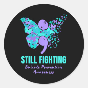 Sticker Rond Lutter toujours contre la prévention du suicide Be