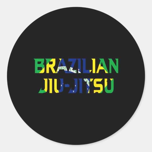 Sticker Rond lutteur de Jiu Jitsu brésilien (Devant)