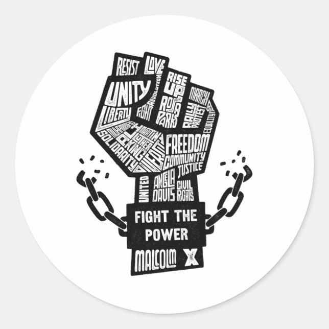 Sticker Rond Luttez contre l'autocollant (Devant)
