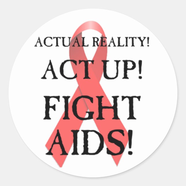 Sticker Rond Luttez contre le SIDA ! (Devant)
