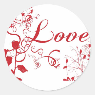 Sticker Rond luv n rose