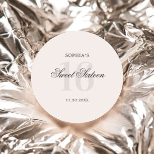 Sticker Rond Luxe Elegant Rose Sweet 16