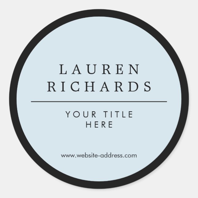 Sticker Rond Luxe professionnel noir et bleu (Devant)