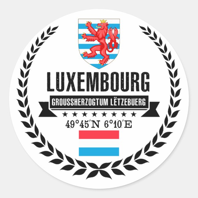 Sticker Rond Luxembourg (Devant)