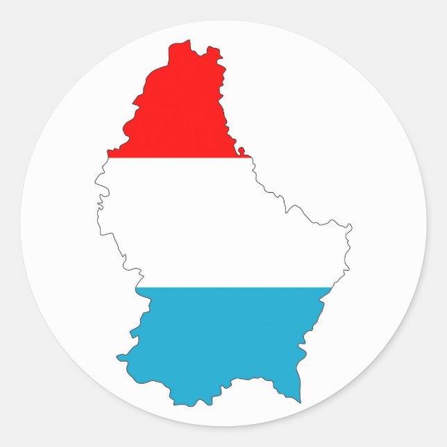 Sticker Rond luxembourgeois feuille de drapeau forme silhouette (Devant)