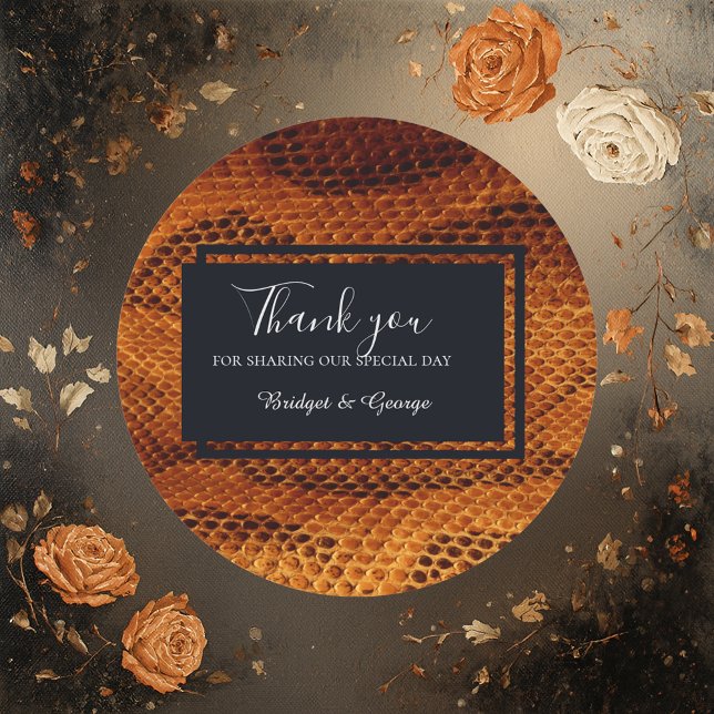 Sticker Rond luxueux animal en peau de serpent sauvage mariage (Créateur téléchargé)