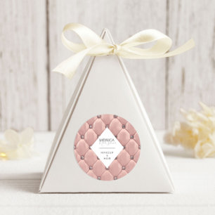 Sticker Rond Luxueux Monogramme doré Rose