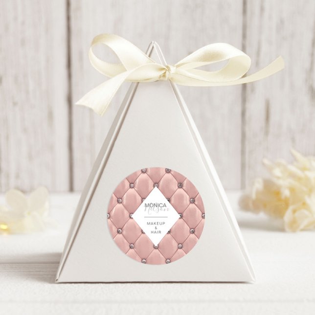 Sticker Rond Luxueux Monogramme doré Rose (Créateur téléchargé)