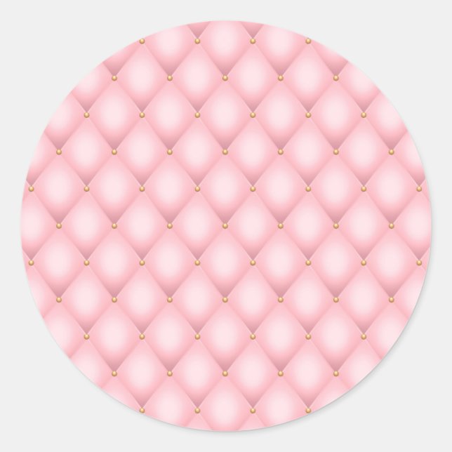Sticker Rond Luxueux Motif en diamant verni rose (Devant)