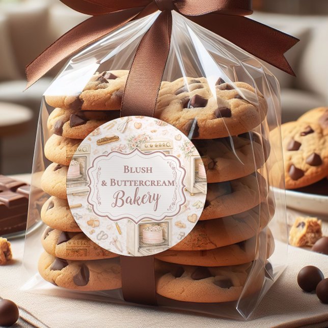 Sticker Rond Luxury Vintage Patisserie Bakery Business (Créateur téléchargé)