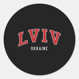 Sticker Rond Lviv Ukraine Collège Style Universitaire