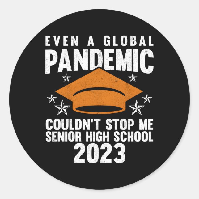 Sticker Rond Lycée 2023 Diplôme Diplômé (Devant)