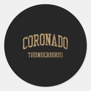 Sticker Rond Lycée Coronado Hs El Paso Tx Vintage Srts 
