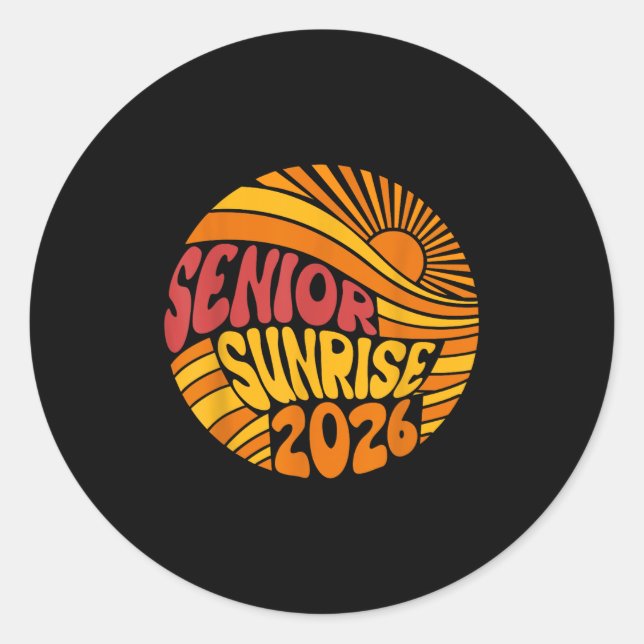 Sticker Rond Lycée Sunrise 2026 Lycée 12e douzième année (Devant)