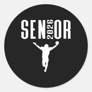 Sticker Rond Lycéen de la promotion 2026 thème sportif joueur d