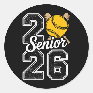 Sticker Rond Lycéenne de la promotion 2026 softball Dernière jo