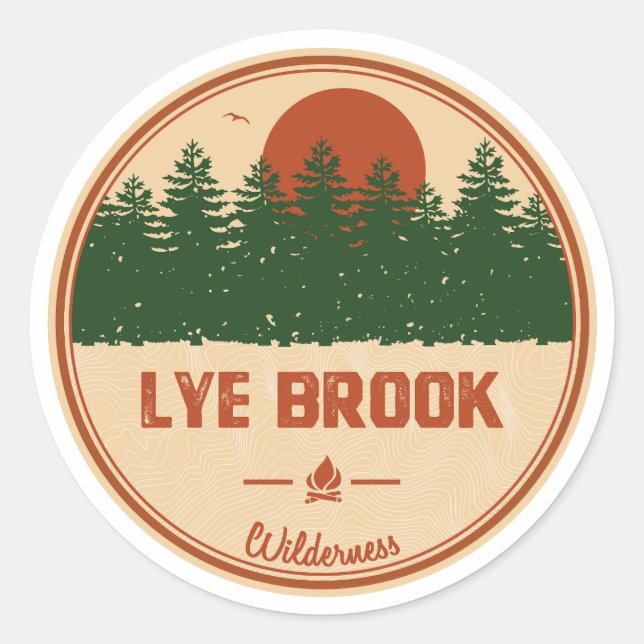 Sticker Rond Lye Brook Wilderness Vermont (Devant)