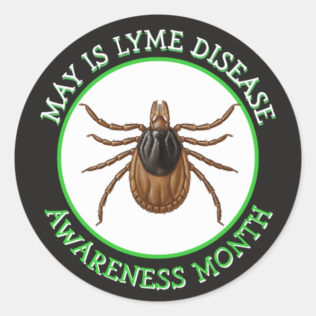Sticker Rond Lyme Disease Awareness Month | Deer Tick  (Devant)