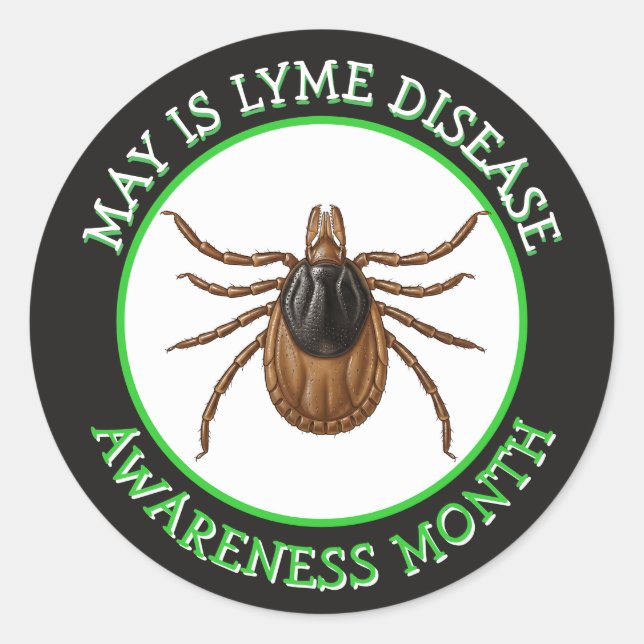 Sticker Rond Lyme Disease Awareness Month | Deer Tick  (Devant)