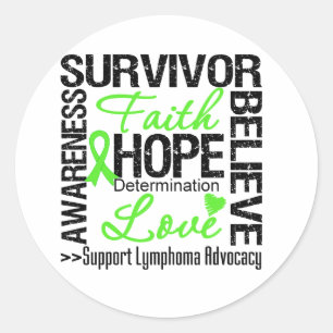 Sticker Rond Lymphome Cancer Survivants Moto