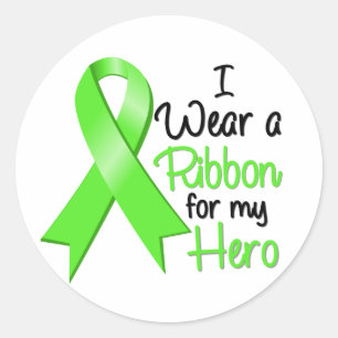 Sticker Rond Lymphome de Non-Hodgkins je porte un ruban pour