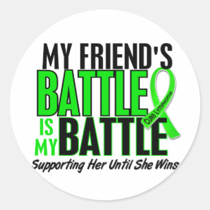 Sticker Rond Lymphome ma bataille trop 1 ami (femelle)