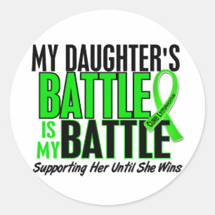 Sticker Rond Lymphome ma bataille trop 1 fille