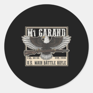 Sticker Rond M1 Garand États-Unis Main Battle Rifle Gun 2ème gu