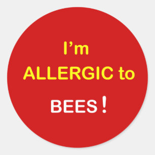 Sticker Rond m1 - Je suis allergique - des ABEILLES