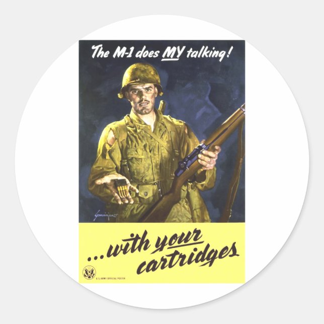 Sticker Rond M1 Parle Pour Moi (Devant)