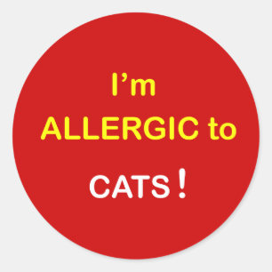 Sticker Rond m2 - Je suis allergique - CATS.