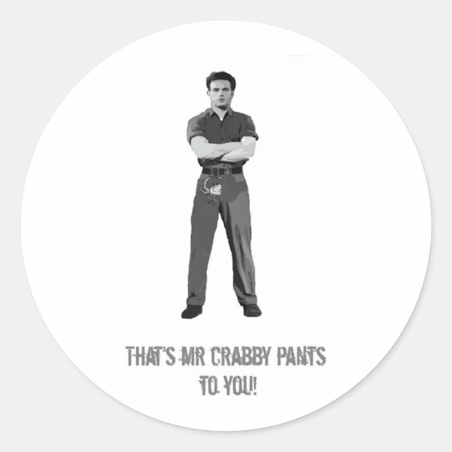 Sticker Rond M. Crabby Pants (Devant)