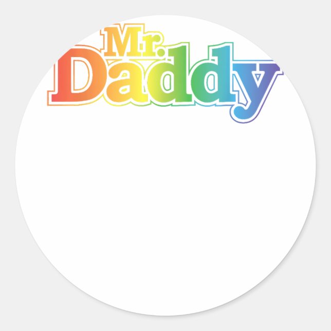 Sticker Rond M. Daddy Gay pride (Devant)