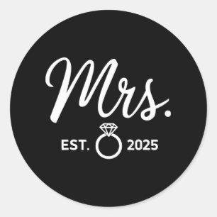 Sticker Rond M. Et Mme Fiançailles Tee - shirts Venaient De Mar