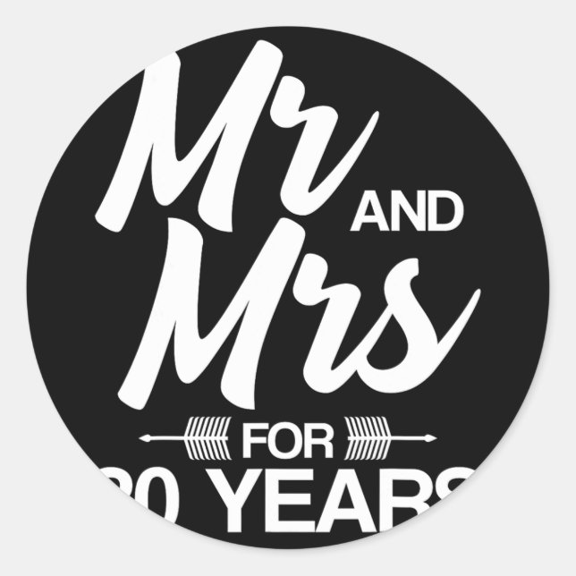 Sticker Rond M. Et Mme Pour 20 ans 20e anniversaire Mariage (Devant)