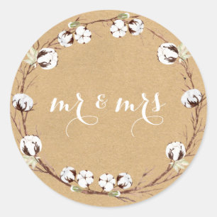 Sticker Rond M. et Mme Rustic Envelope Seals